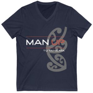 Man Up Tu Tangata V-Neck T-Shirt