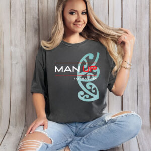 Official Man Up Tu Tangata heart pattern T-Shirt