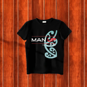 Official Man Up Tu Tangata heart pattern T-Shirt